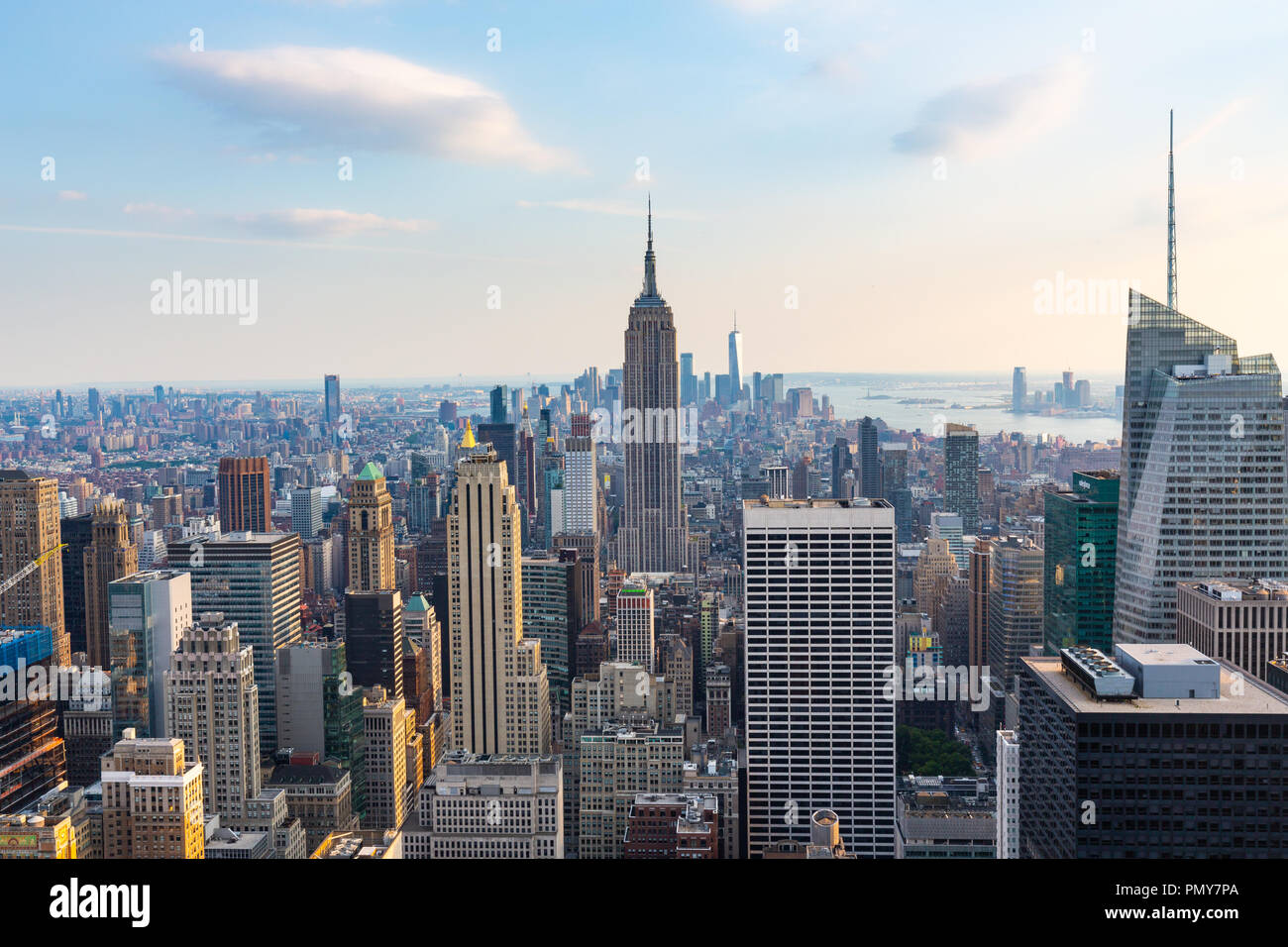 Manhattan vista dalla sommità della roccia - Rockefeller Center - New York Foto Stock