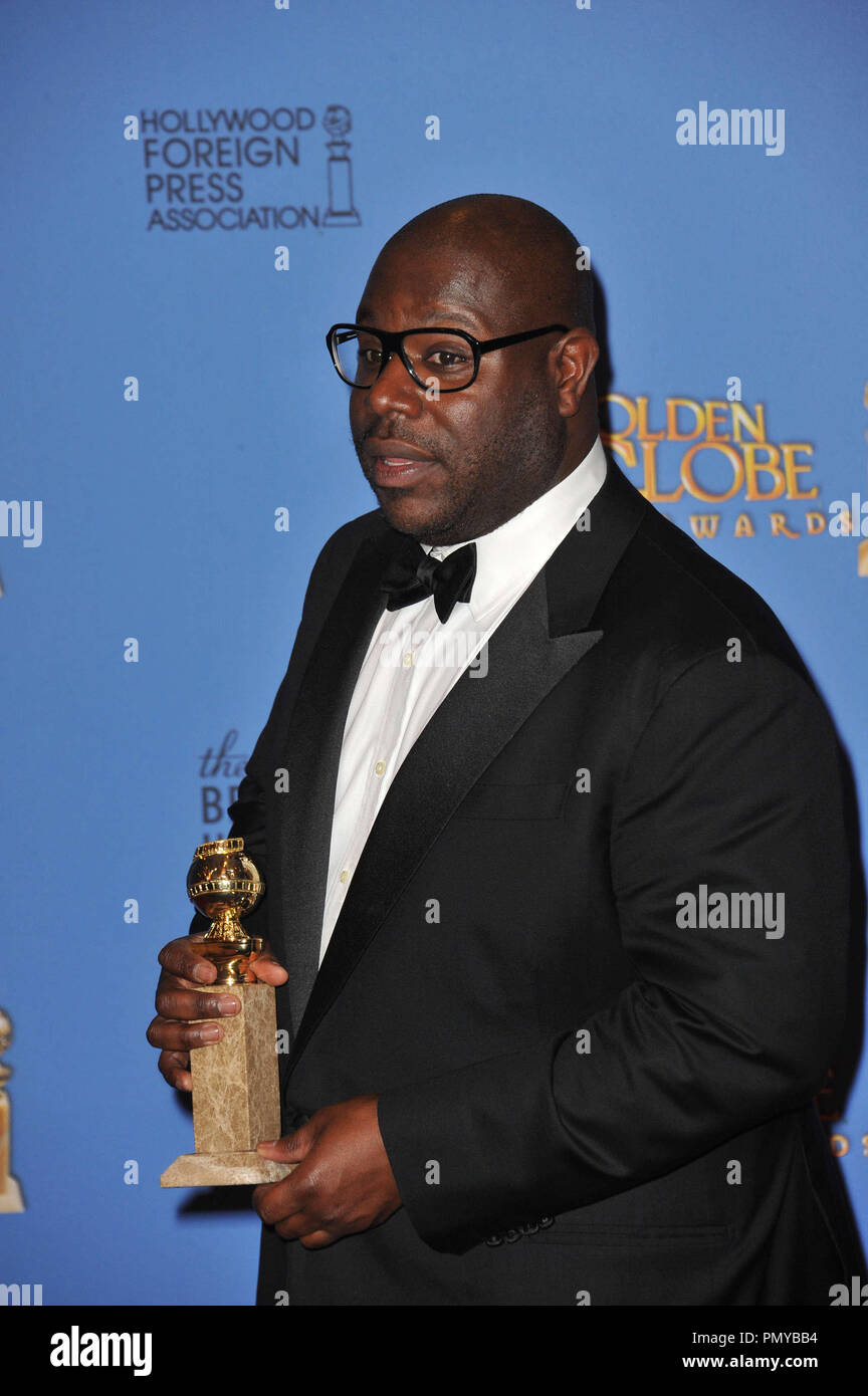 Direttore Steve McQueen al 2014 Golden Globes presso il Beverly Hilton Hotel. Foto di CCR / PictureLux Riferimento File # 32222 747JRCPS per solo uso editoriale - Tutti i diritti riservati Foto Stock