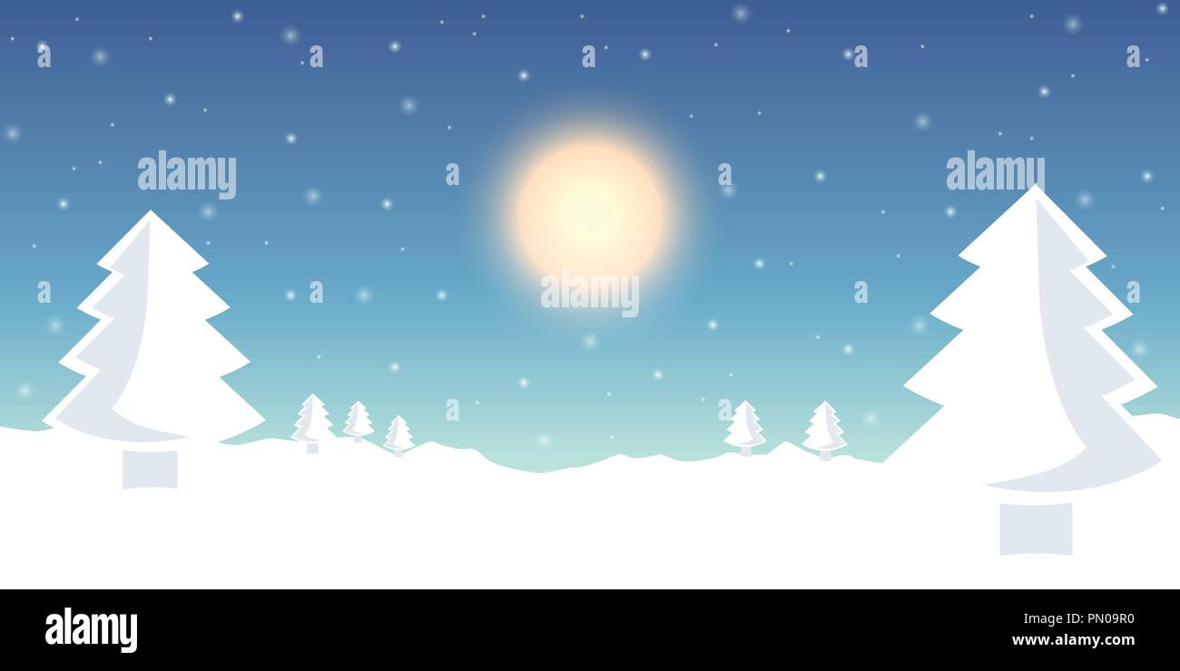 Paesaggio invernale firs nella neve sfondo illustrazione vettoriale EPS10 Illustrazione Vettoriale
