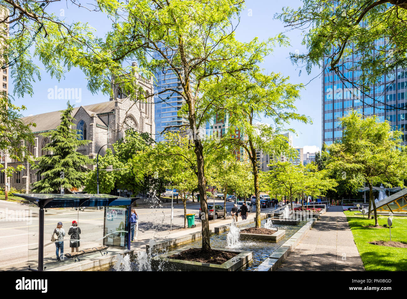 Burrard Street a Vancouver, British Columbia, Canada Foto Stock