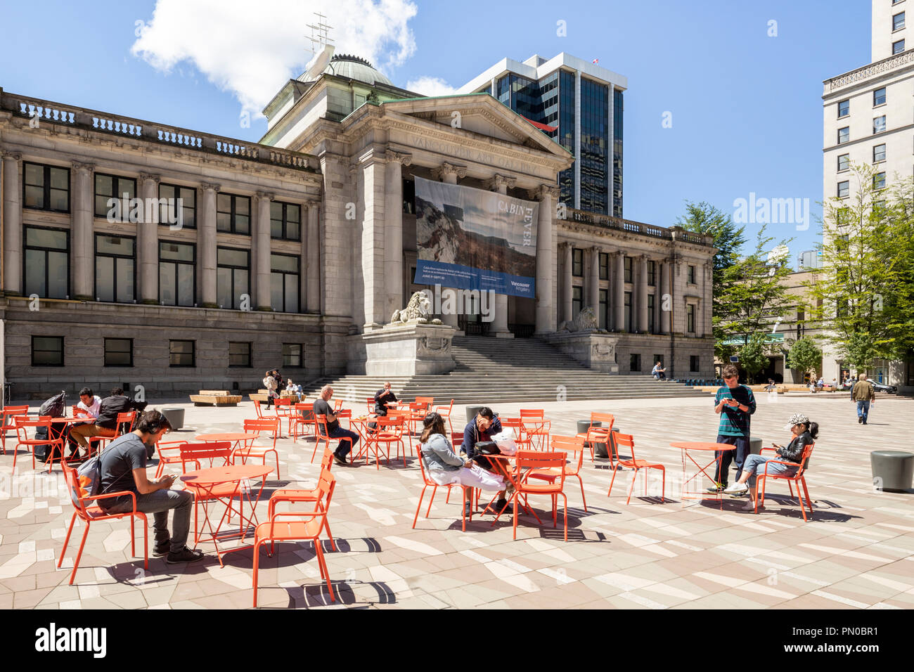 Vancouver Art Gallery di Hornby Street nel centro cittadino di Vancouver, British Columbia, Canada Foto Stock