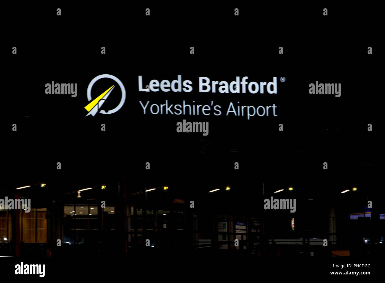 L'aeroporto Leeds Bradford, nello Yorkshire, Regno Unito Foto Stock