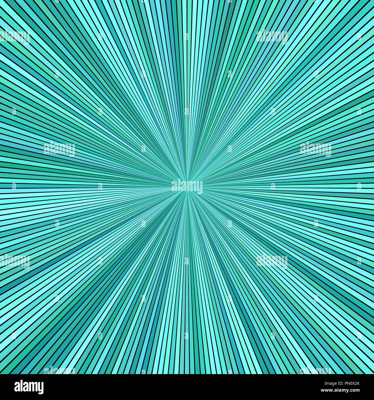 Turchese astratta psichedelico striped star burst design di sfondo Illustrazione Vettoriale