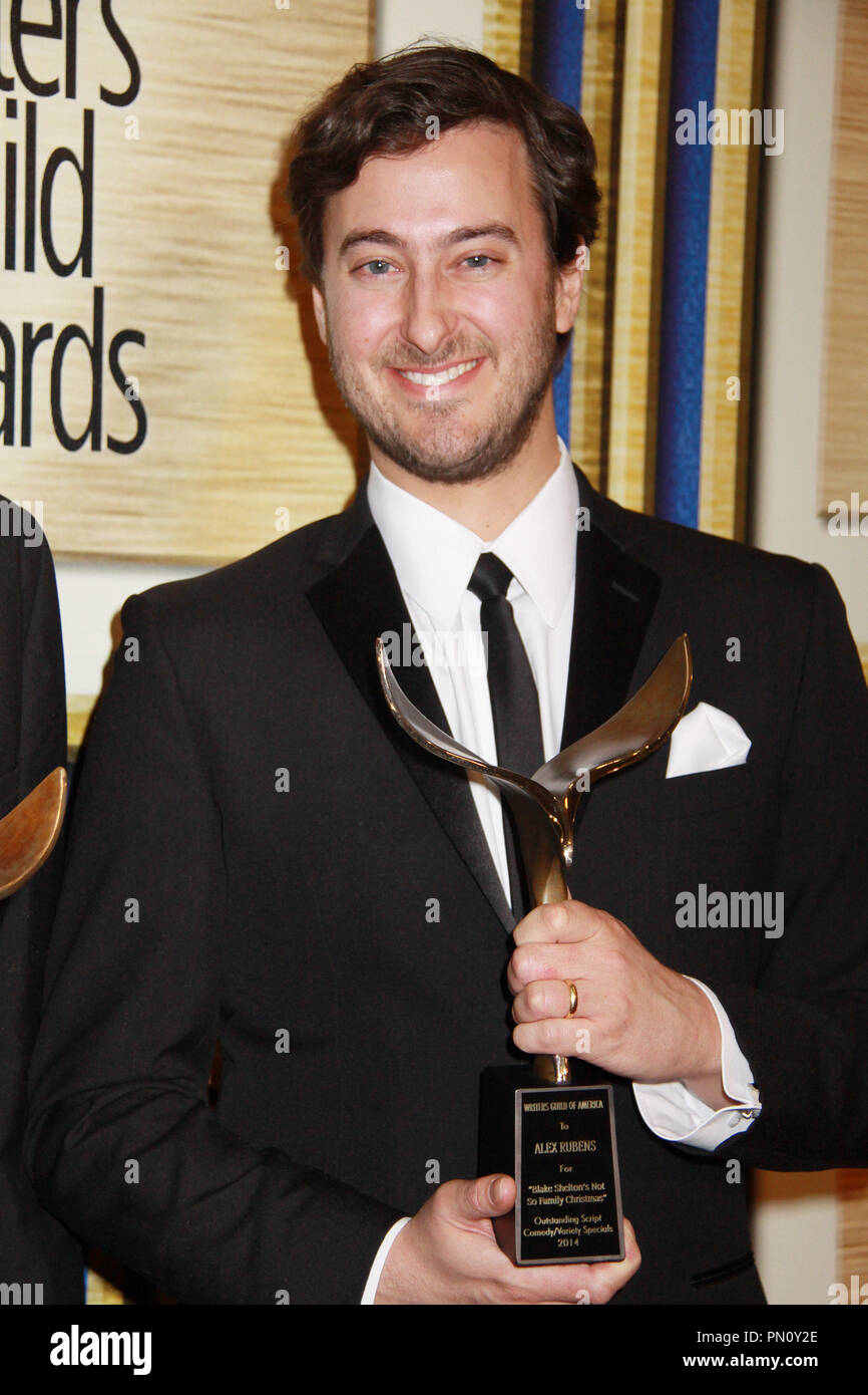 Alex Rubens 02/01/2014 2014 Writers Guild Awards tenutosi a JW Marriott Los Angeles L.A. Vive a Los Angeles, CA Foto di Kazuki Hirata / HNW / PictureLux Foto Stock