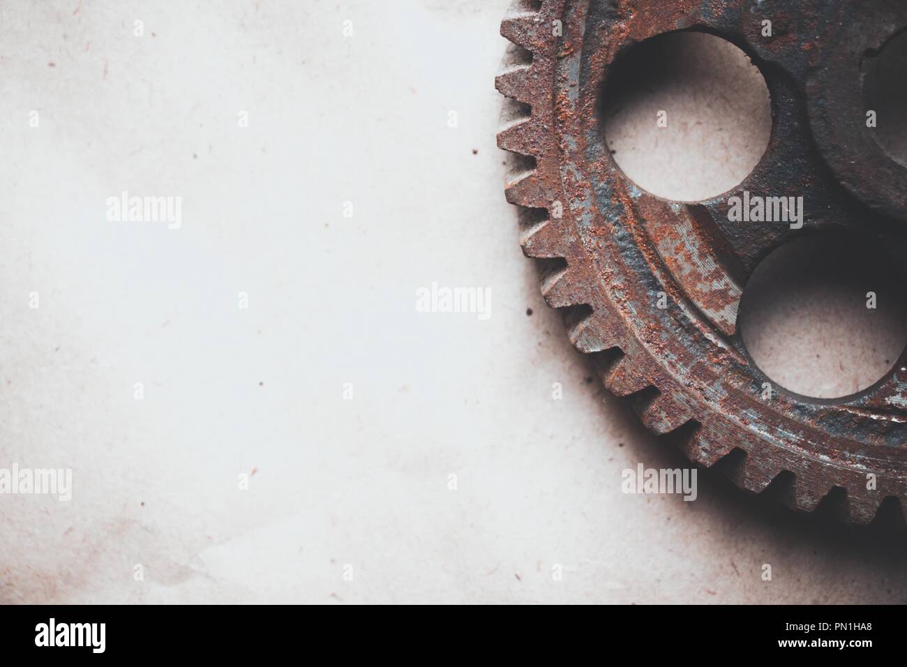 Due parti del meccanismo sono realizzati in metallo che giace sulla superficie di carta. Tali informazioni sono utilizzate nella costruzione di macchinari o per la progettazione di interni. Foto Stock