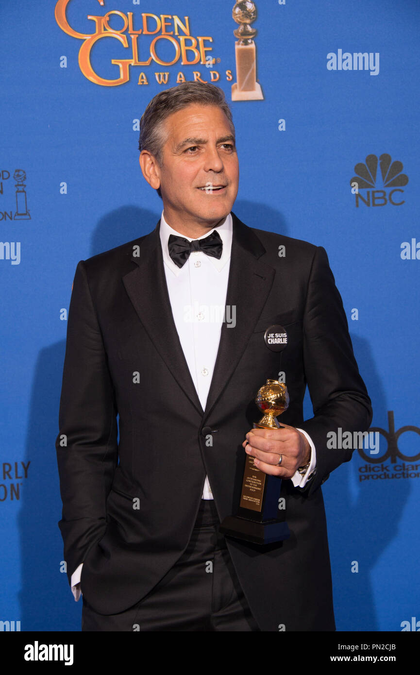 George Clooney accetta la Cecil B. DeMille Award per il suo "eccezionale contributo al campo di intrattenimento" presso la 72Annuale di Golden Globe Awards presso il Beverly Hilton di Beverly Hills, CA domenica 11 gennaio, 2015. Riferimento al file # 32536 667 CCR per solo uso editoriale - Tutti i diritti riservati Foto Stock