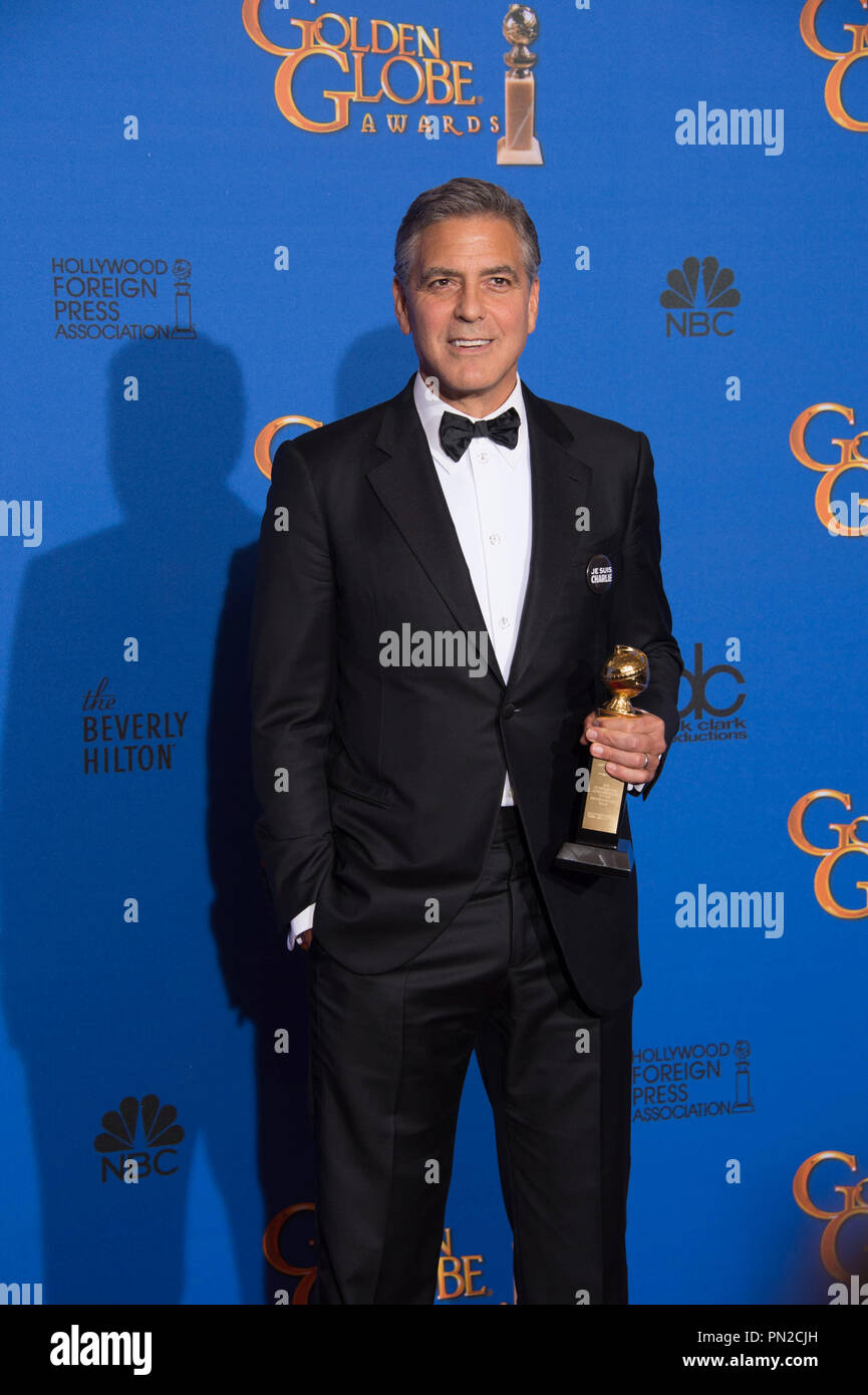 George Clooney accetta la Cecil B. DeMille Award per il suo "eccezionale contributo al campo di intrattenimento" presso la 72Annuale di Golden Globe Awards presso il Beverly Hilton di Beverly Hills, CA domenica 11 gennaio, 2015. Riferimento al file # 32536 670 CCR per solo uso editoriale - Tutti i diritti riservati Foto Stock