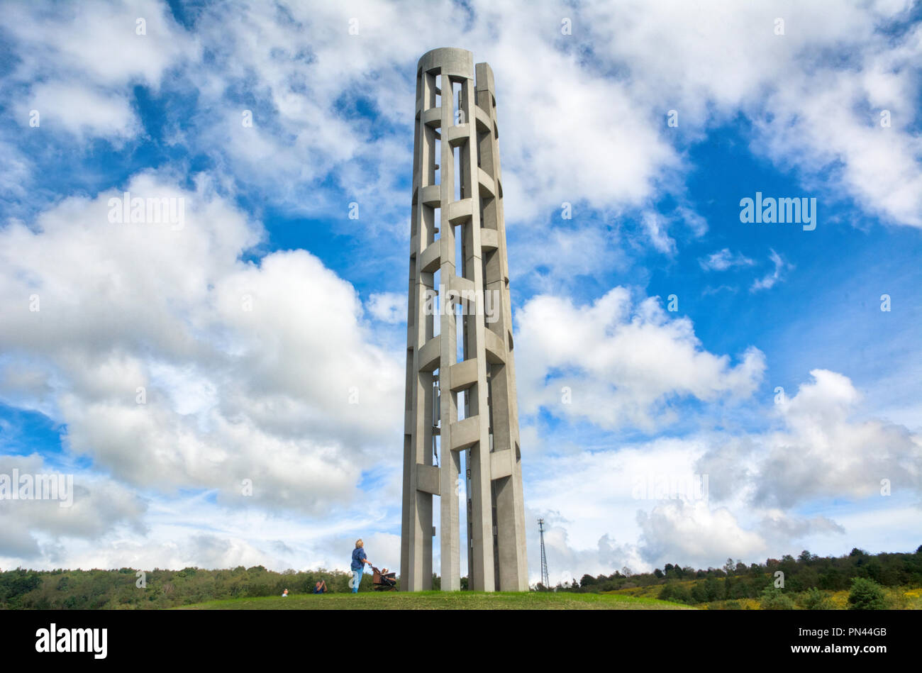 La torre di voci con 40 scacciapensieri al volo 93 National Memorial, Shanksville, Somerset County, Pennsylvania, STATI UNITI D'AMERICA Foto Stock