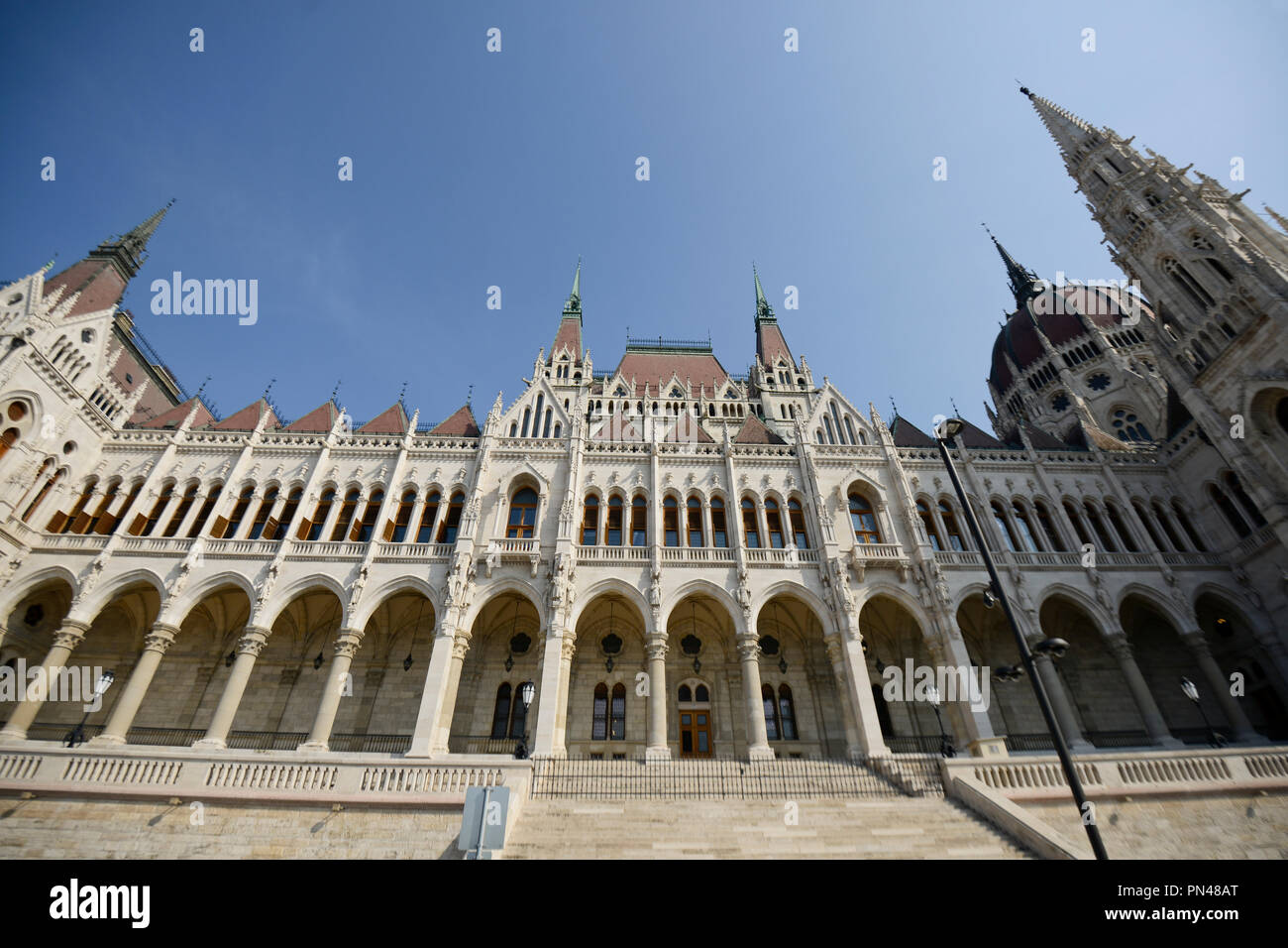 Parlamento ungherese edificio, Budapest Foto Stock