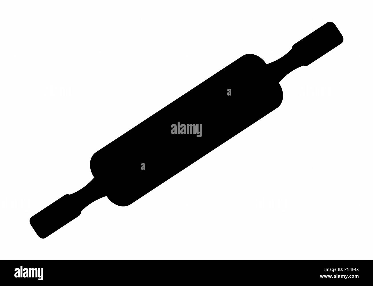 Un rotolo di pasta silhouette illustrazione su sfondo bianco Illustrazione Vettoriale