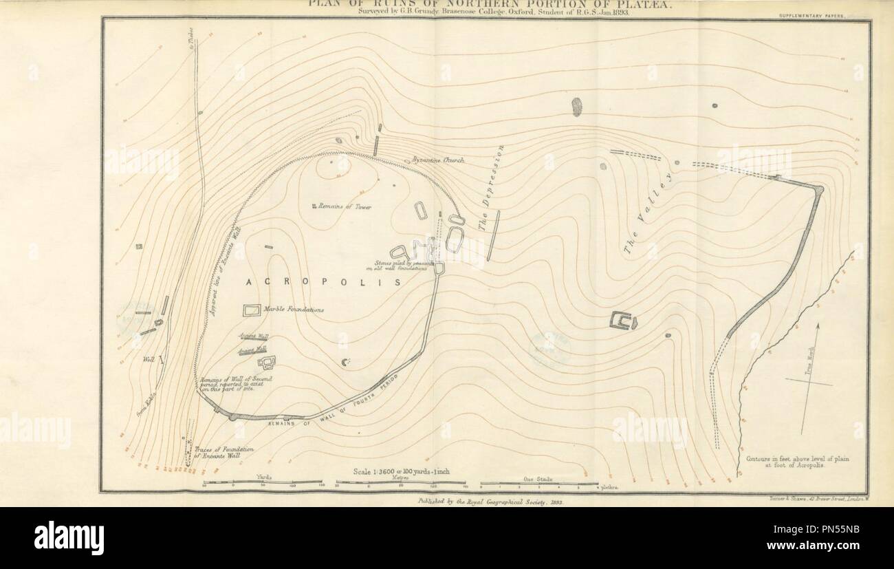 Immagine dalla pagina 91 di 'La topografia della battaglia di Plataea. La città di Plataea campo di Leuctra . Con mappe e piani' . Foto Stock