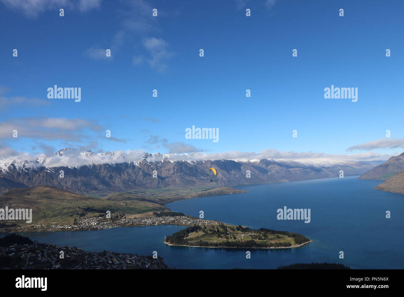 La notevole montagne e Queenstown Nuova Zelanda Foto Stock