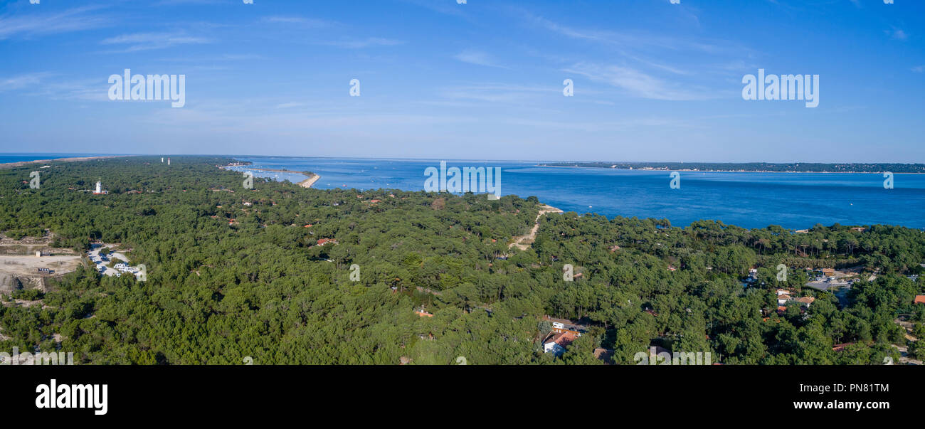 Francia, Gironde, Cote d'Argent, Parc naturel marin du Bassin d'Arcachon (Arcachon Bay Marine Parco Naturale), Lege Cap Ferret, la Pointe del cappuccio Ferr Foto Stock