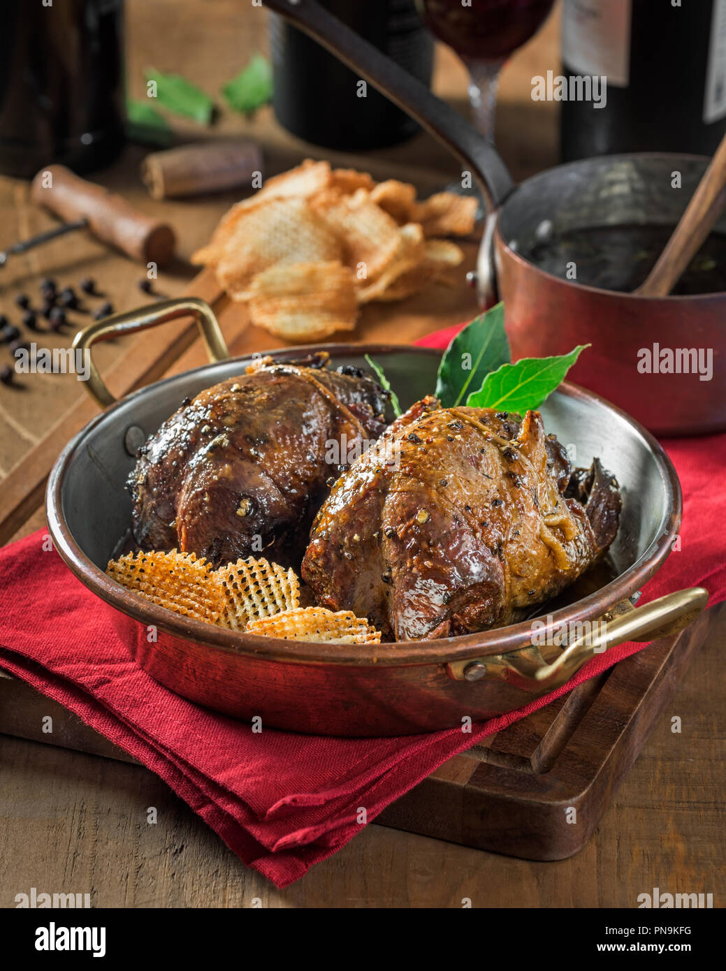 Arrosto di gallo cedrone. Gioco bird Food UK Foto Stock