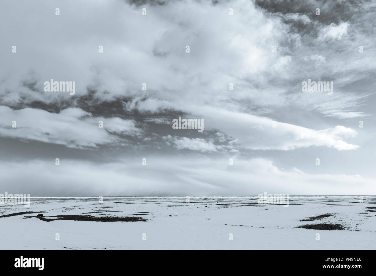 Tipico paesaggio islandese nelle pianure del sud est dell'Islanda Foto Stock