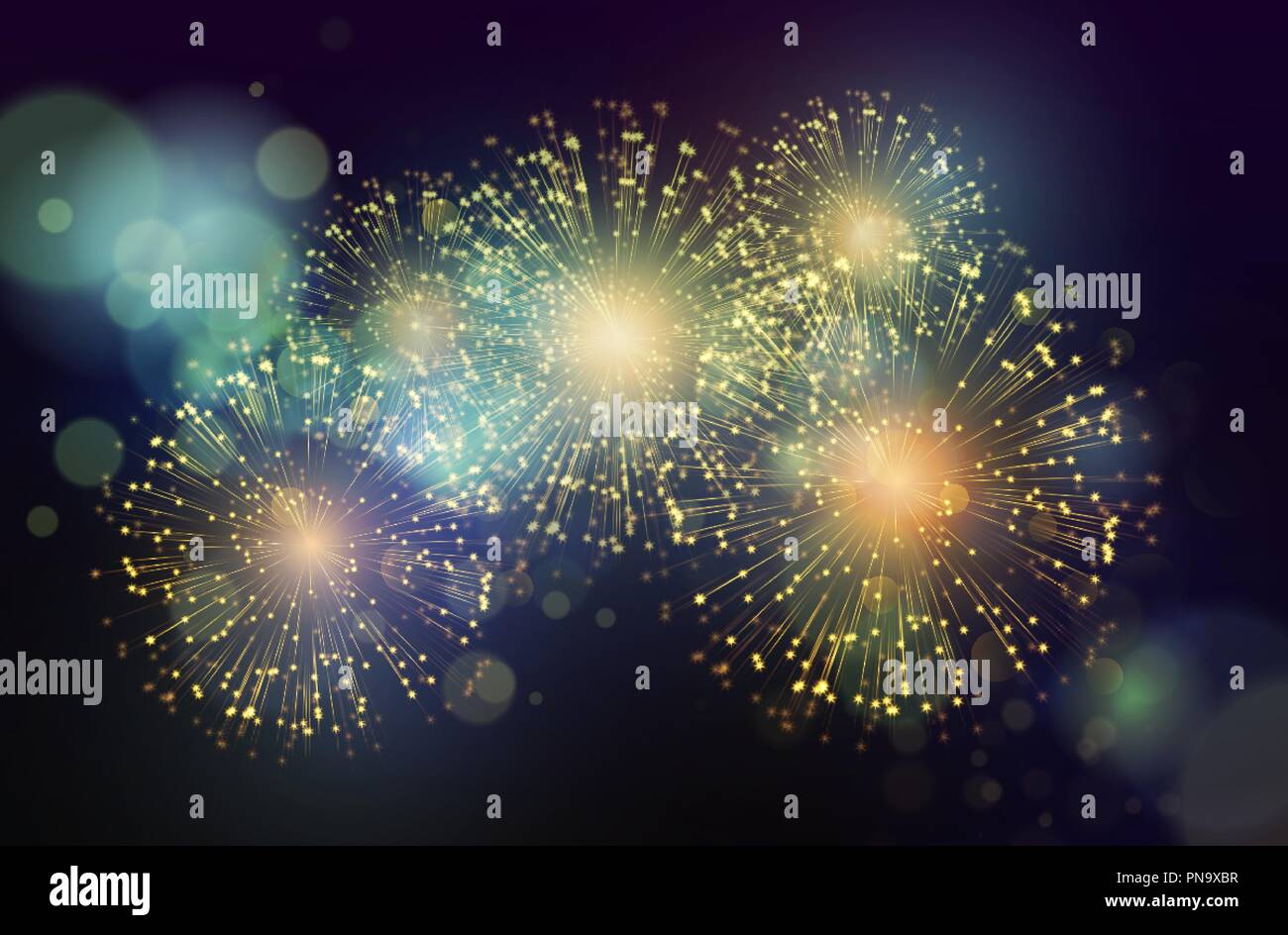 Vacanze vettoriale sullo sfondo di fuochi d'artificio. Felice Anno Nuovo Illustrazione Vettoriale