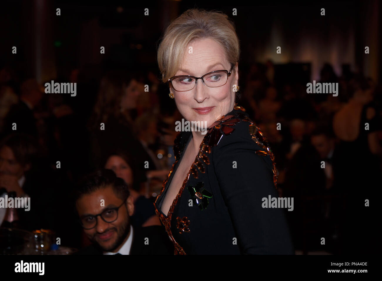 Meryl Streep, vincitore del Cecil B. DeMille Award per il suo "eccezionale contributo al campo di intrattenimento," presso la 74Annuale di Golden Globe Awards presso il Beverly Hilton di Beverly Hills, CA il 8 gennaio 2017. Riferimento al file # 33198 923CCR per solo uso editoriale - Tutti i diritti riservati Foto Stock