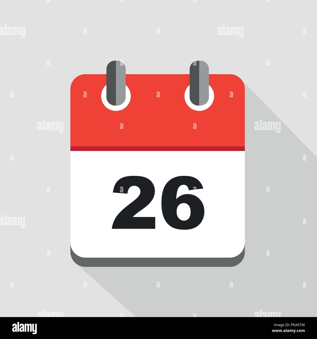 Illustrazione vettoriale di rosso calendario icona 26 EPS10 Illustrazione Vettoriale