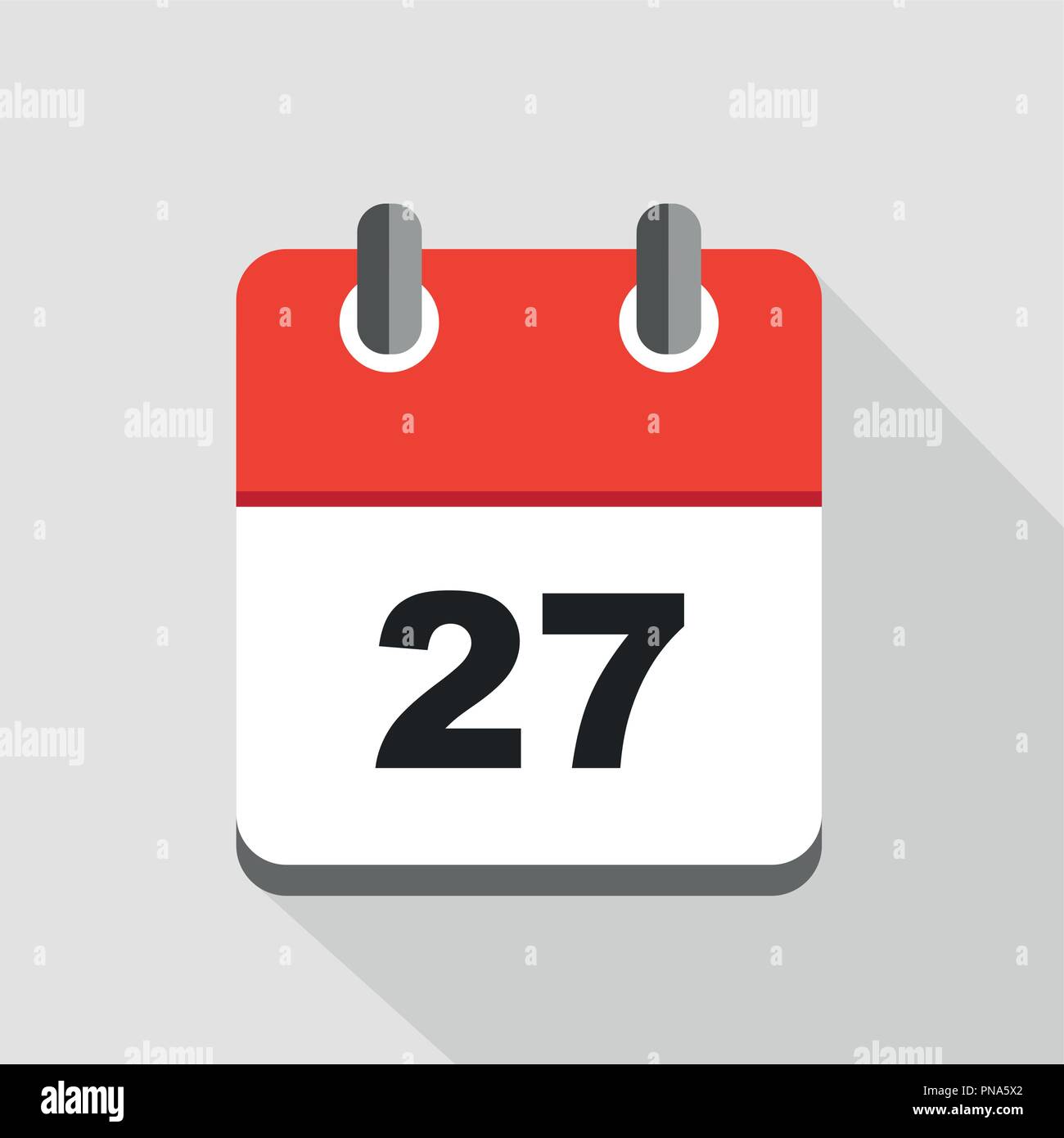 Illustrazione vettoriale di rosso calendario icona 27 EPS10 Illustrazione Vettoriale
