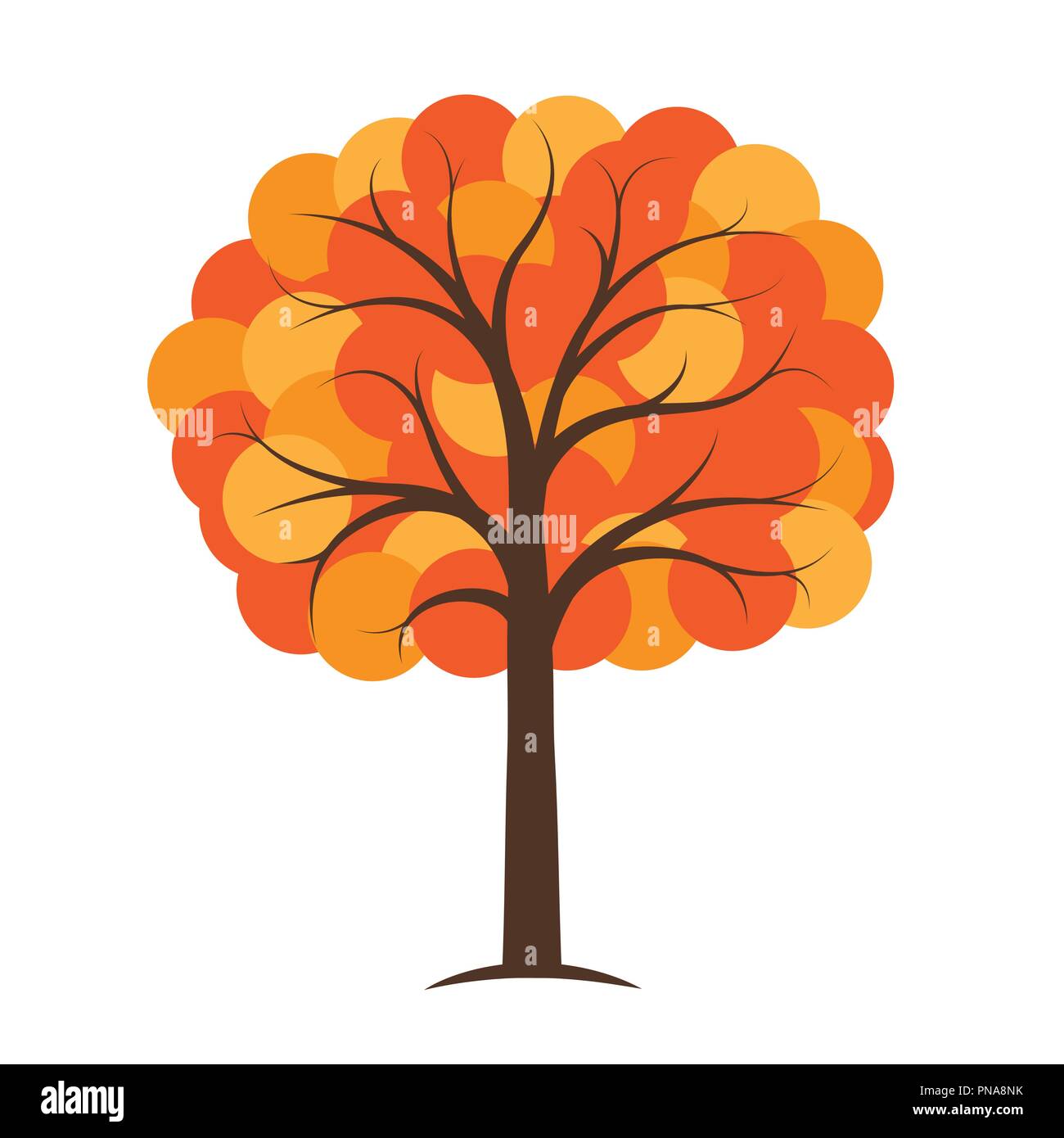 Arancio e giallo autumn tree illustrazione vettoriale EPS10 Illustrazione Vettoriale