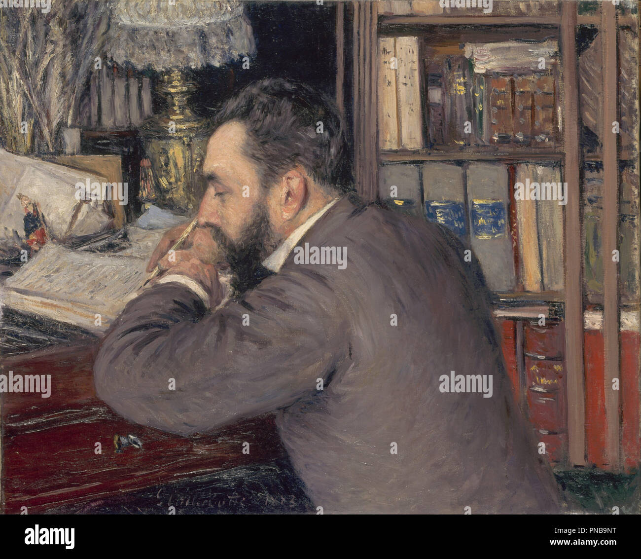 Henri Cordier. Data/Periodo: 1883. La pittura. Olio su tela. Altezza: 650 mm (25.59 in); larghezza: 820 mm (32.28 in). Autore: Gustave Caillebotte. Foto Stock