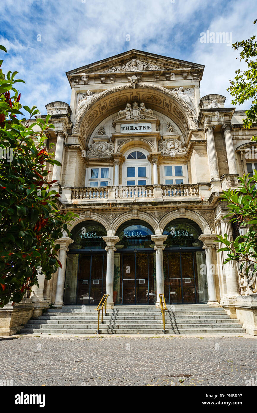 AVIGNON, Francia - 11 agosto 2017: Grand Opera House, Avignone, Provenza, Francia Foto Stock