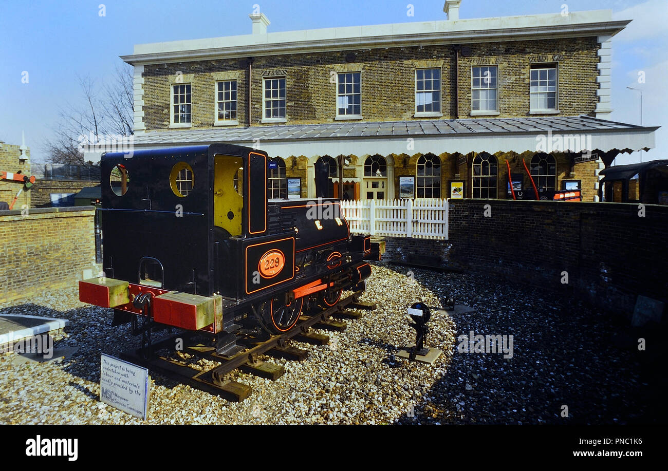 North Woolwich vecchia stazione Museum, Inghilterra, Regno Unito. Circa ottanta Foto Stock