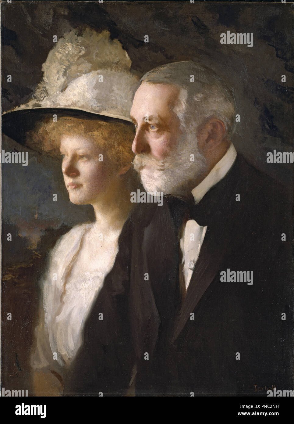 Henry Clay e Helen Frick. Data/Periodo: ca. 1910. La pittura. Olio su tela. Altezza: 787 mm (30,98 in); larghezza: 591 mm (23.26 in). Autore: Edmund Charles Tarbell. Foto Stock