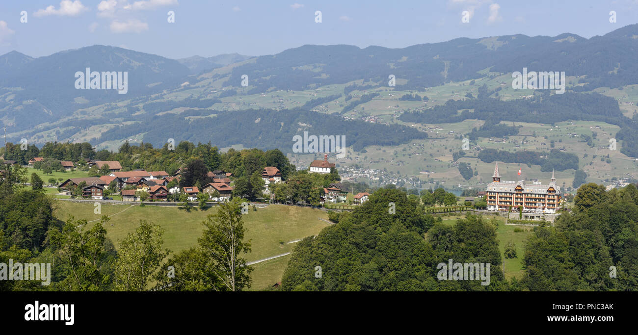 Paesaggio presso il villaggio di al Flüeli-Ranft nascita e luogo di vita del santo eremita Niklaus von Flüe sulle alpi svizzere Foto Stock