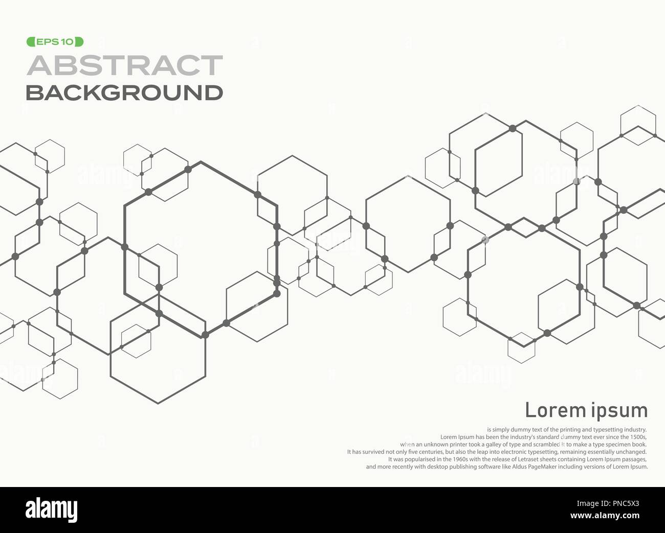 Abstract del pentagono modello di forma sfondo connessione con lo spazio, illustrazione eps vettoriali10 Illustrazione Vettoriale