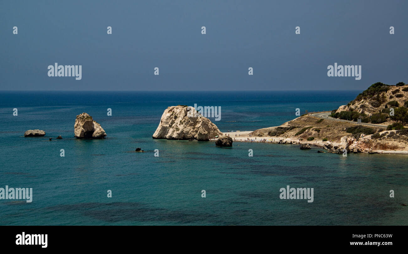 Petra tou Romiou, Cipro. Foto Stock