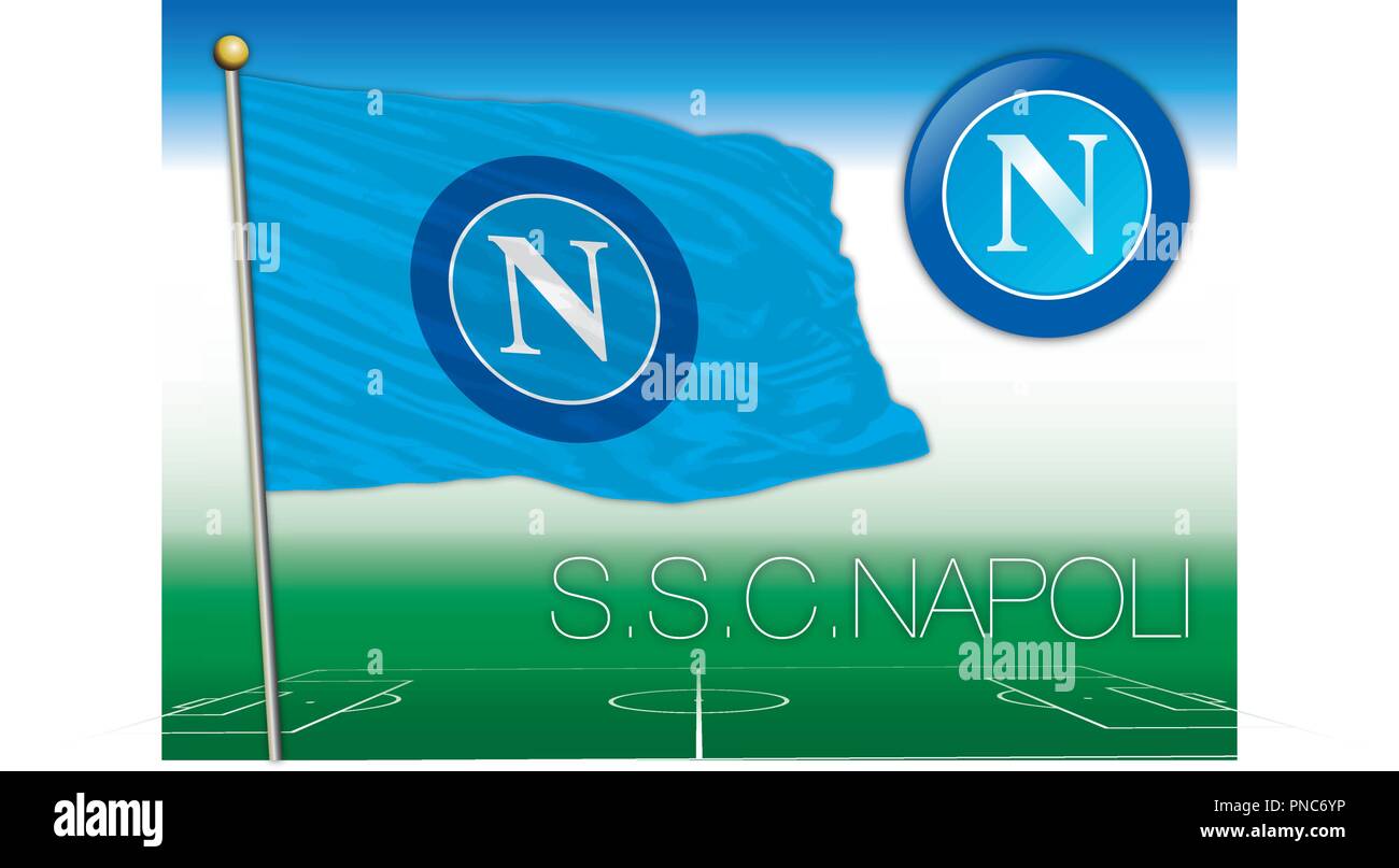 NAPOLI, Italia, anno 2018 - Serie A del campionato di calcio, 2018 bandiera  del Napoli ss team Immagine e Vettoriale - Alamy