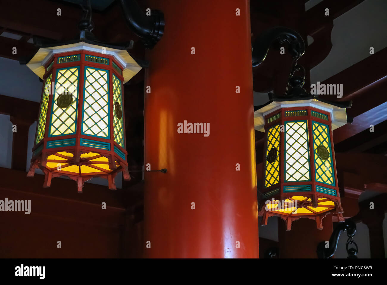 Belle lanterne giapponesi Foto Stock