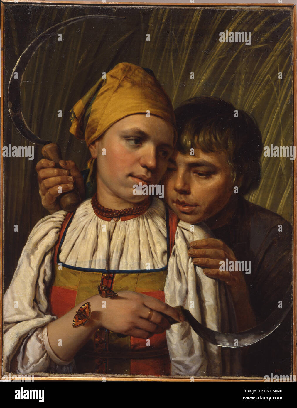 Mietitori. Data/Periodo: tardi 1820s. La pittura. Olio su tela Olio su tela. Altezza: 667 mm (26,25 in); larghezza: 520 mm (12,59 in). Autore: Alexei Venetsianov. ALEXEJ GAWRILOWITSCH WENEZIANOW. Venetsianov, Alexei Gavrilovich. Foto Stock