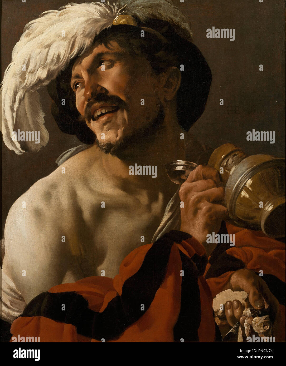 La Merry bevitore. Data/Periodo: 1625. La pittura. Altezza: 71.40 mm (2.81 in); larghezza: 59.80 mm (2,35 in). Autore: Hendrick Ter Brugghen. TER BRUGGHEN / HENDRICK TERBRUGGHEN HENDRICK. Terbrugghen Hendrick, Jansz. Foto Stock