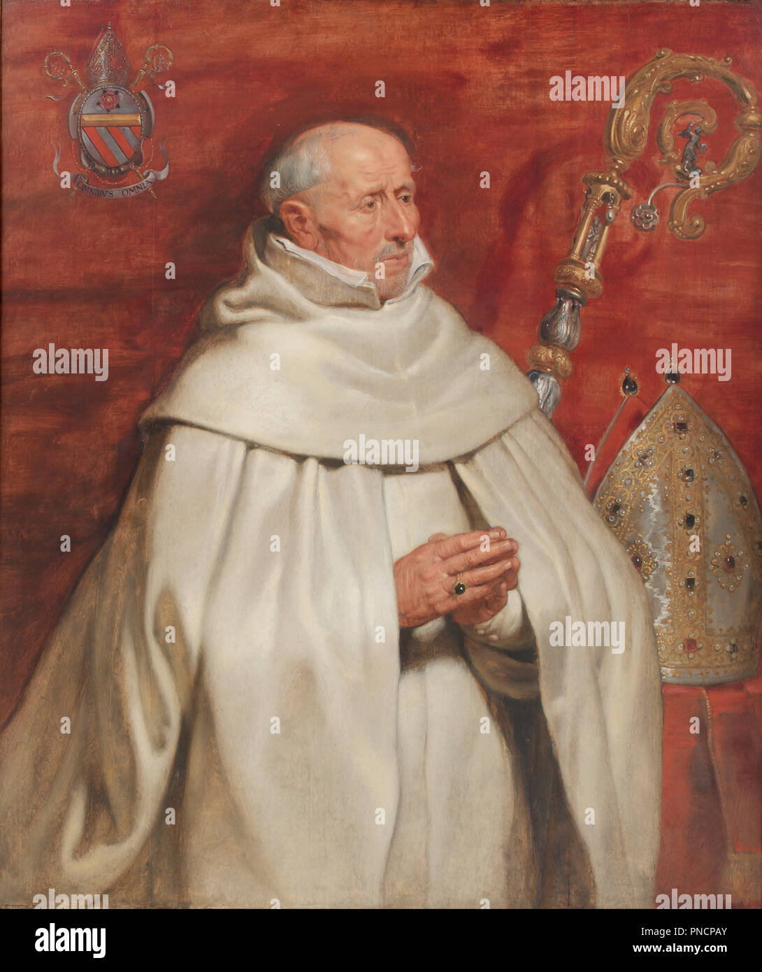 Yrsselius Matthaeus (1541-1629), abate di Sint-Michiel's Abbey in Anversa. Data/Periodo: ca. 1624. La pittura. Olio su legno di quercia. Altezza: 1.200 mm (47.24 in); larghezza: 1,025 mm (40.35 in). Autore: Peter Paul Rubens. Rubens, Pieter Paul. Foto Stock