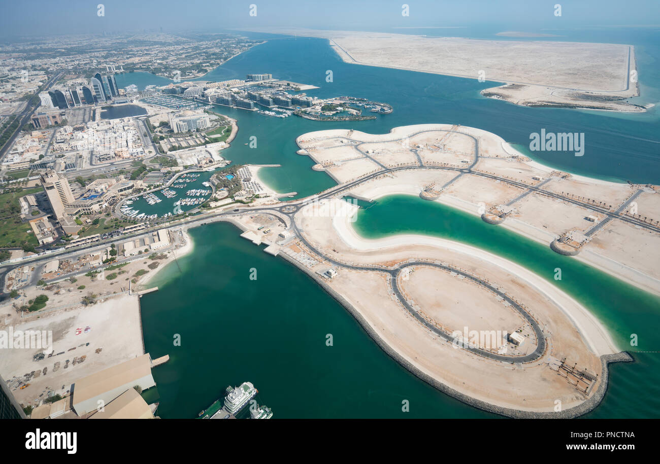 Bonifica di terreni per lo sviluppo immobiliare di Abu Dhabi, Emirati Arabi Uniti, Emirati Arabi Uniti Foto Stock