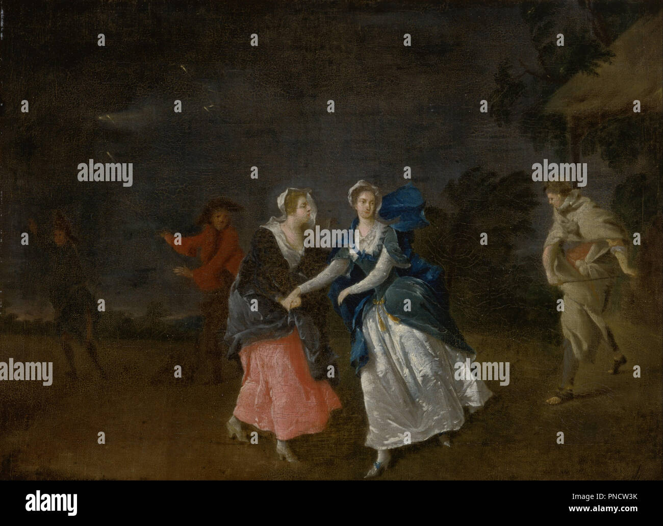 La sig.ra Cibber come Cordelia. Data/Periodo: ca. 1755. La pittura. Olio su tela. Altezza: 383 mm (15.07 in); larghezza: 522 mm (20.55 in). Autore: Peter van Bleeck. Foto Stock