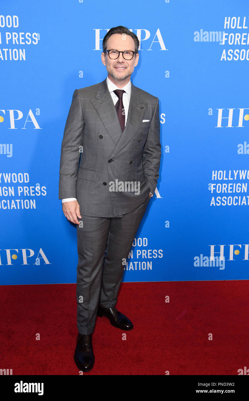 Beverly Hills, CA. Agosto 9, 2018 Hollywood Foreign Press Association presenta sussidi annuali banchetto giovedì notte da il Beverly Hilton. La HFPA presenterà più di $3,25 milioni di euro in donazioni per non-profit-intrattenimento relative organizzazioni e programmi di borse di studio. Nella foto: Christian Slater Foto Stock