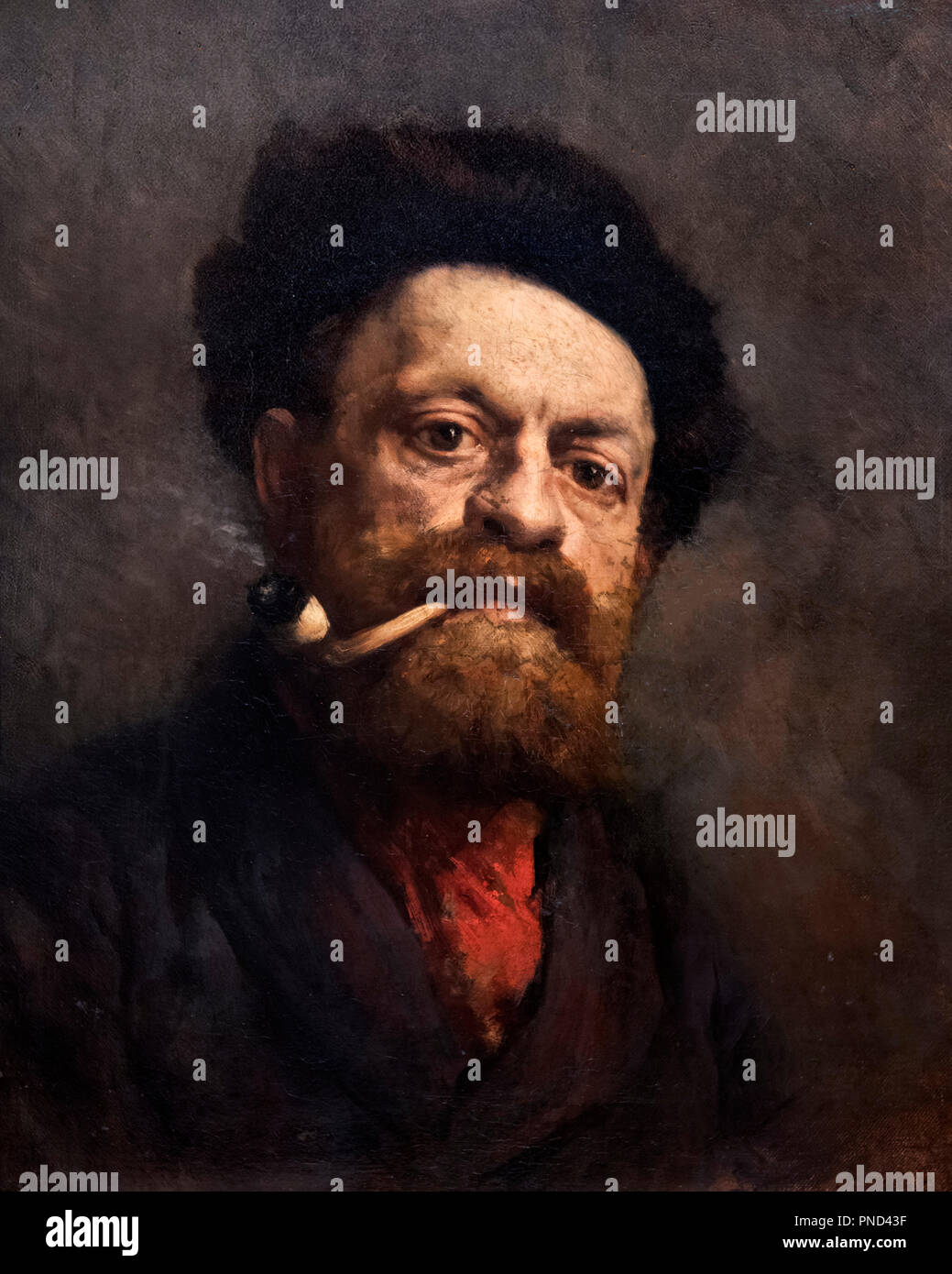 Uomo con un tubo da Gustave Courbet (1819-1877), olio su tela, 1868 Foto Stock Uomo con un tubo da Gustave Courbet (1819-1877), olio su tela, 1868 Foto Stock