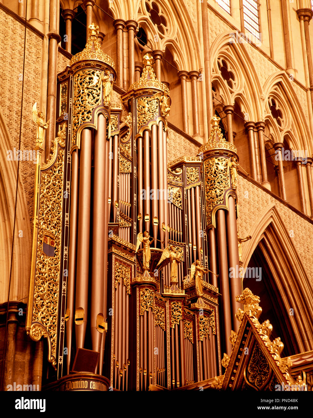 Anni Settanta TUBI DI ORGANO Abbazia di Westminster Londra Inghilterra Regno Unito - km2913 PHT001 HARS REGNO UNITO Foto Stock