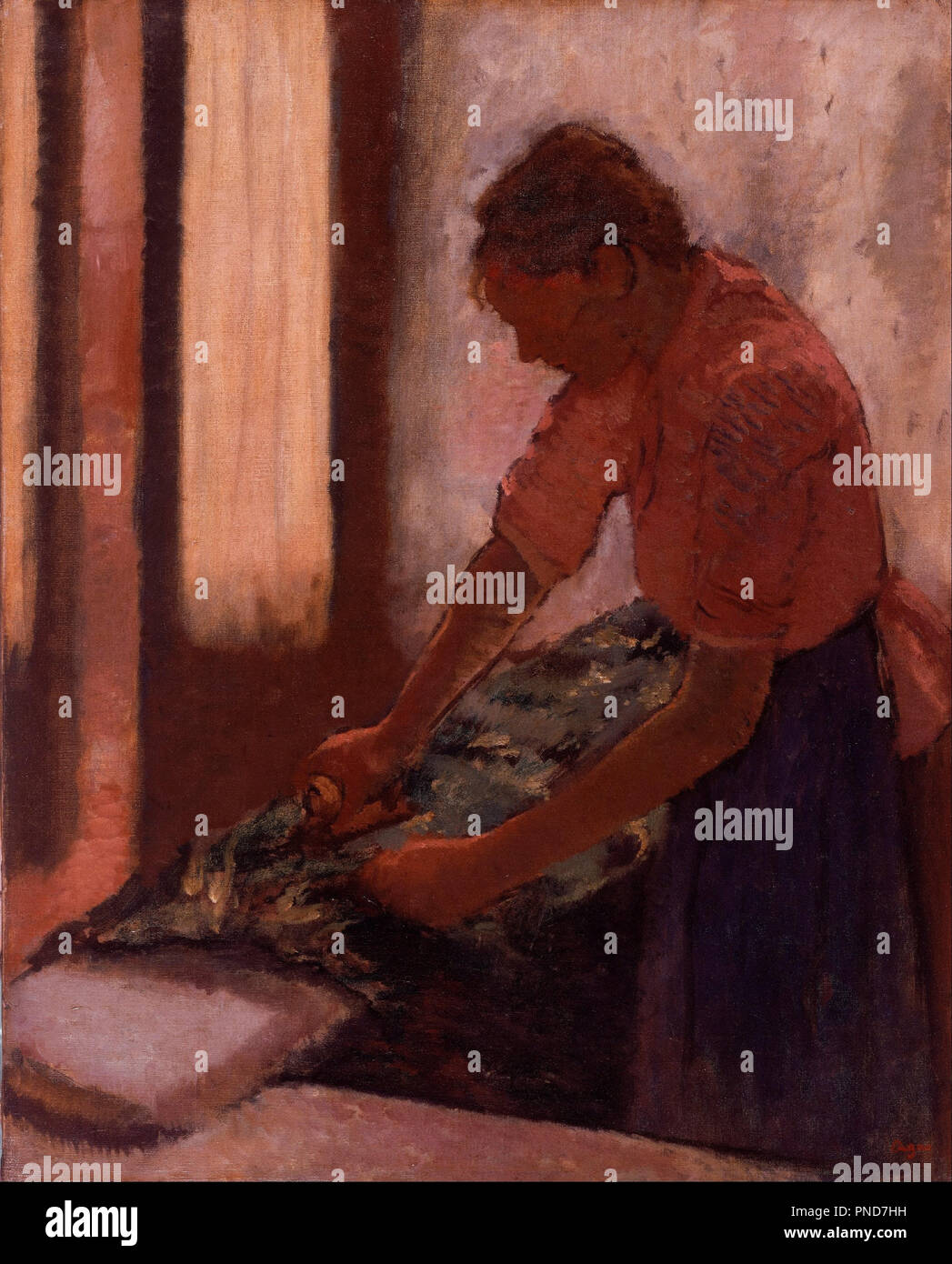 La donna a stirare. Data/Periodo: 1892 - 1895. La pittura. Olio su tela. Altezza: 800 mm (31.49 in); larghezza: 635 mm (25 in). Autore: EDGAR DEGAS. Foto Stock