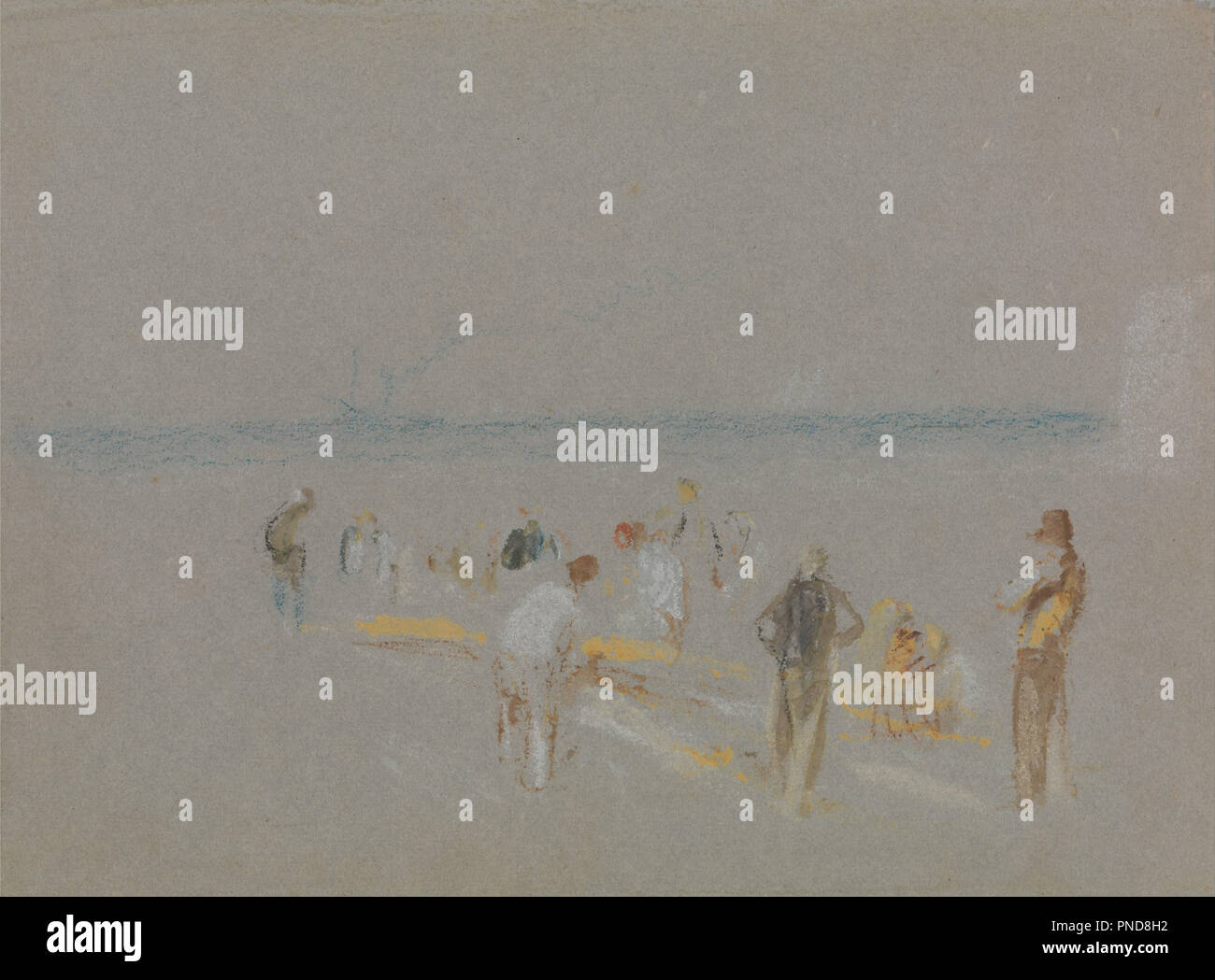 Cricket sulla Goodwin Sands. La pittura. Acquerello. Altezza: 140 mm (5.51 in); larghezza: 191 mm (7.51 in). Autore: J. M. W. Turner. Foto Stock