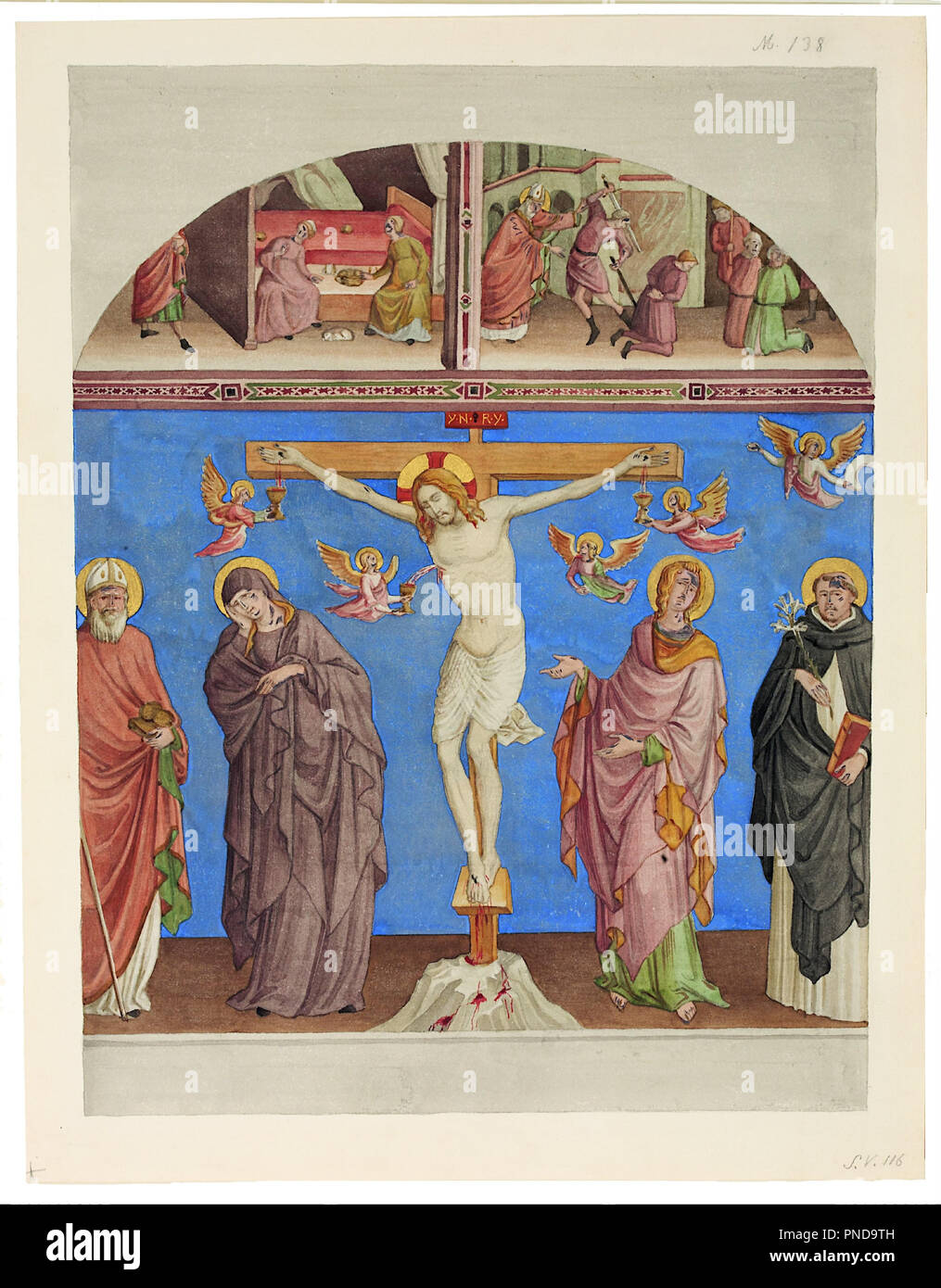 Cristo sulla croce nella chiesa di San Domenico ad Arezzo. Acquerello. Aquarell. Altezza: 383 mm (15.07 in); larghezza: 290 mm (11,41 in). Autore: Johann Anton RAMBOUX. Foto Stock