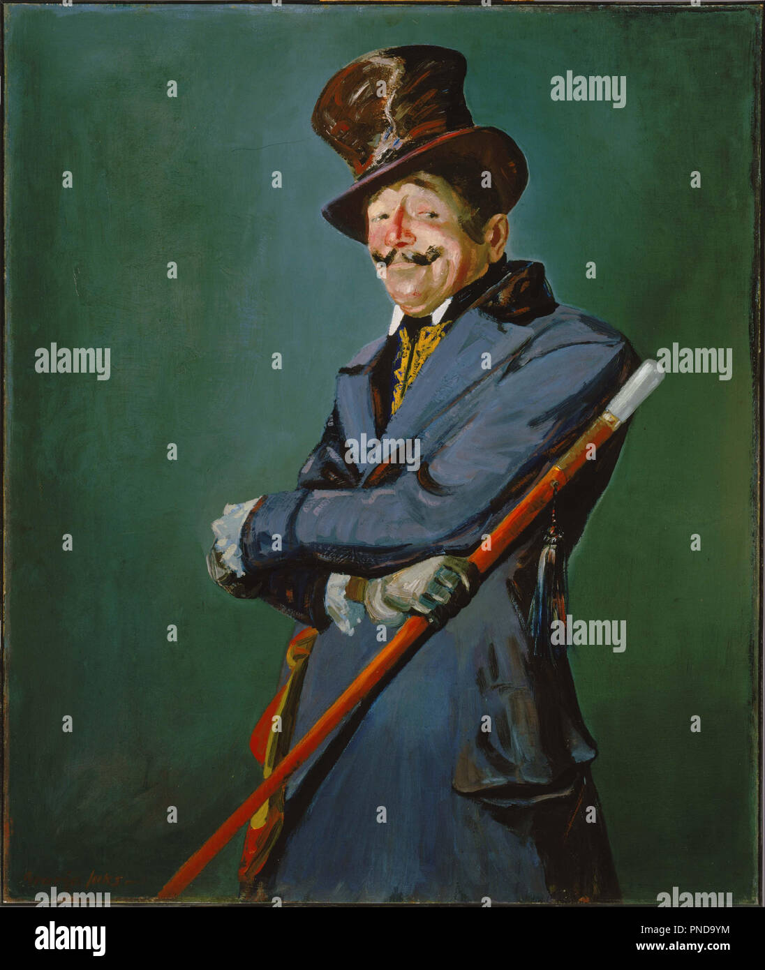 Otis Skinner come Col. Philippe Bridau. Data/Periodo: 1919. La pittura. Olio su tela. Altezza: 52 mm (2.04 in); larghezza: 44 mm (1.73 in). Autore: George Luks. Foto Stock