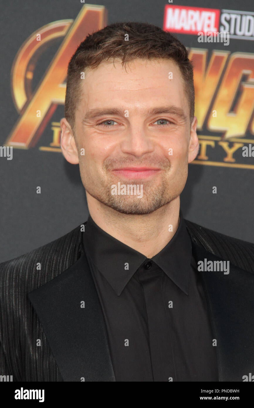 Sebastian Stan presso la Premiere mondiale di Marvel Studios' 'vendicatori: guerra infinita" tenutasi a Hollywood Blvd. in Hollywood, CA, 23 aprile 2018. Foto di Giuseppe Martinez / PictureLux Foto Stock