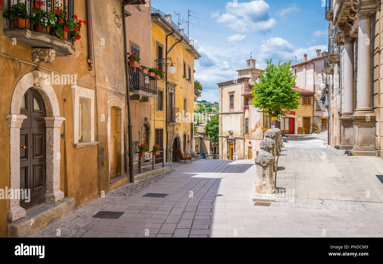 Vista panoramica di Scanno, provincia di L'Aquila, Abruzzo, Italia centrale. Foto Stock