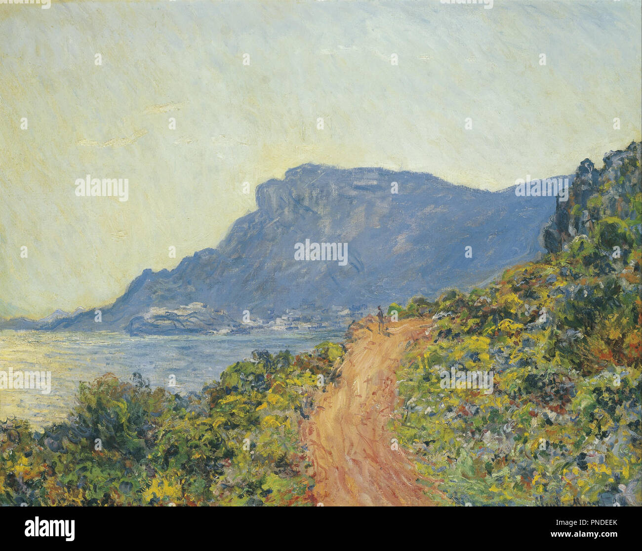 La Corniche vicino a Monaco. Data/Periodo: 1884. Paesaggio. Olio su tela. Altezza: 75 cm (29,5 in); larghezza: 94 cm (37 in). Autore: Claude Monet. MONET, CLAUDE. Foto Stock