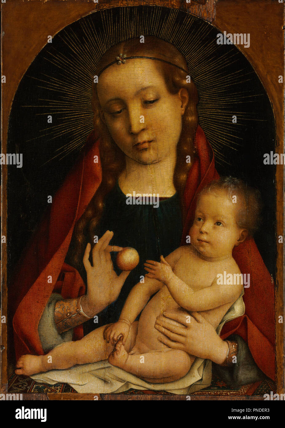 La Vergine e il bambino. Data/Periodo: 1489 - 1492. La pittura. Rovere, Rovere olio, olio. Altezza: 337 mm (13,26 in); larghezza: 239 mm (9.40 in). Autore: Michiel Sittow. PROVOOST, JAN. SITTOW, Michael. Foto Stock