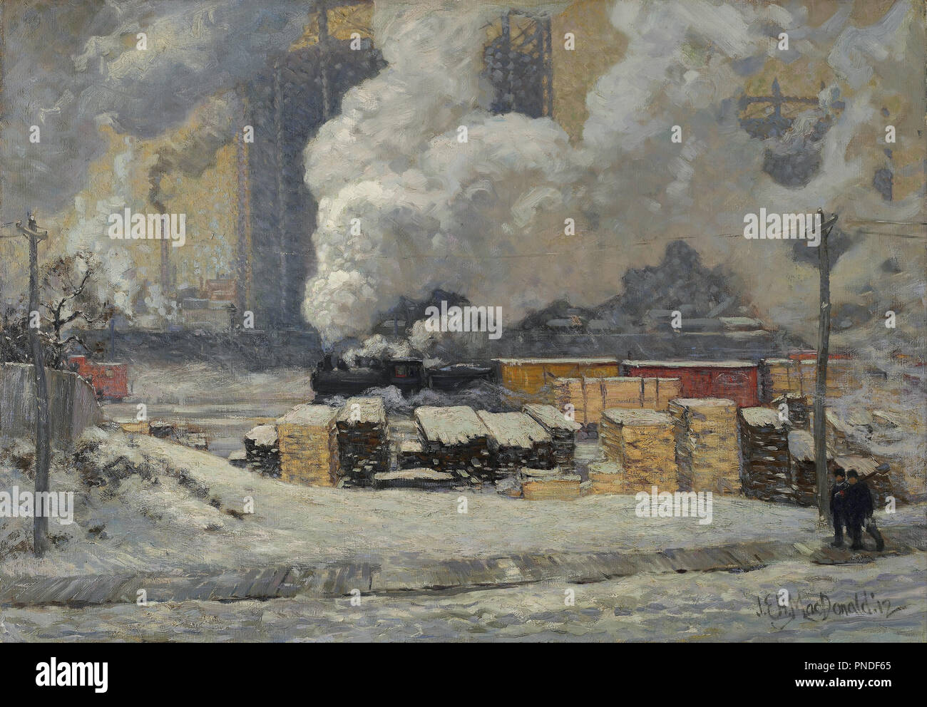 Le vie e del traffico. Data/Periodo: 1912. La pittura. Olio su tela. Larghezza: 101,6 cm. Altezza: 71,1 cm (generale). Autore: J. E. H. MACDONALD. Foto Stock